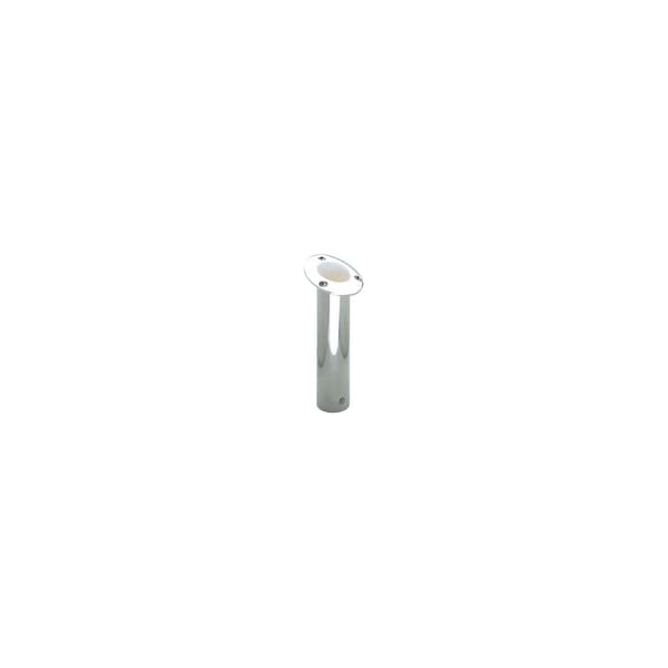 Attwood Rod Holder Flush Mount Stainless Steel 15 Degree White Open End - 66363W7