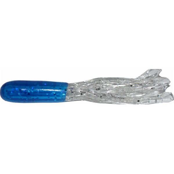 Bola 1.5 in. Crappie Tube, Blue & Clear Sparkle, 10PK - BO2977162
