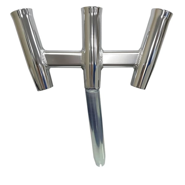 Tigress GS Trident Rod Holder, Bent Butt, Polished Aluminum - 88160