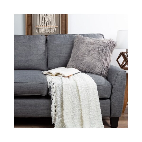 Hastings Home Hastings Home 18-Inch Himalayan Faux Fur Pillow, Gray - 649956THQ