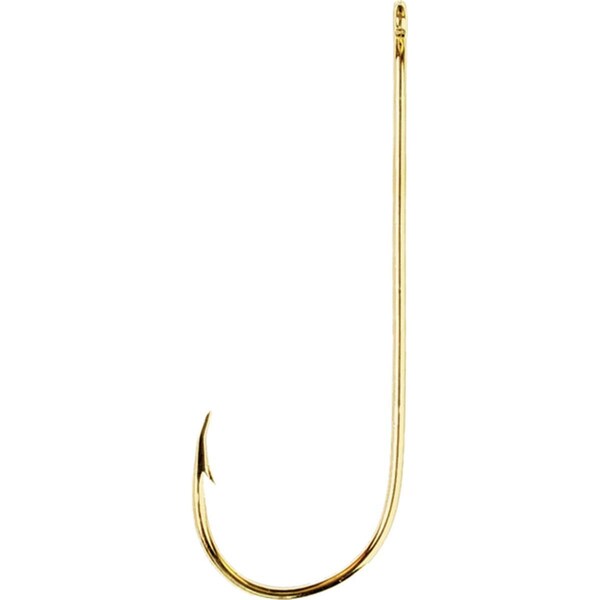Eagle Claw 202-3-0 Aberdeen Size 3 by 0 Light Wire Hooks, Gold, 100PK - 202-3/0