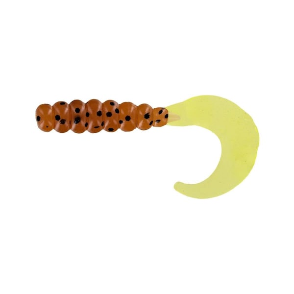 Big Bite Baits 2 in. Fat Grub Pumpkin & Chart Fishing Lure, 10PK - FG234