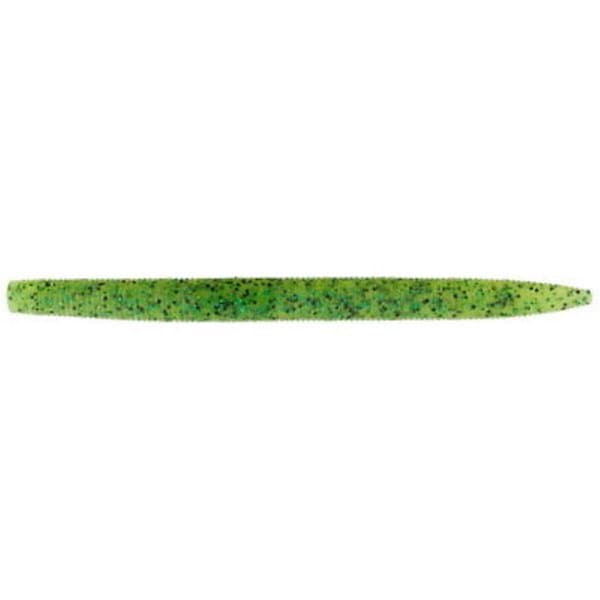 Googan Baits 4 in. Chartreuse Pepper Lunker Log Fishing Lure with Green Fleck, 9PK - GLL-4-CPG