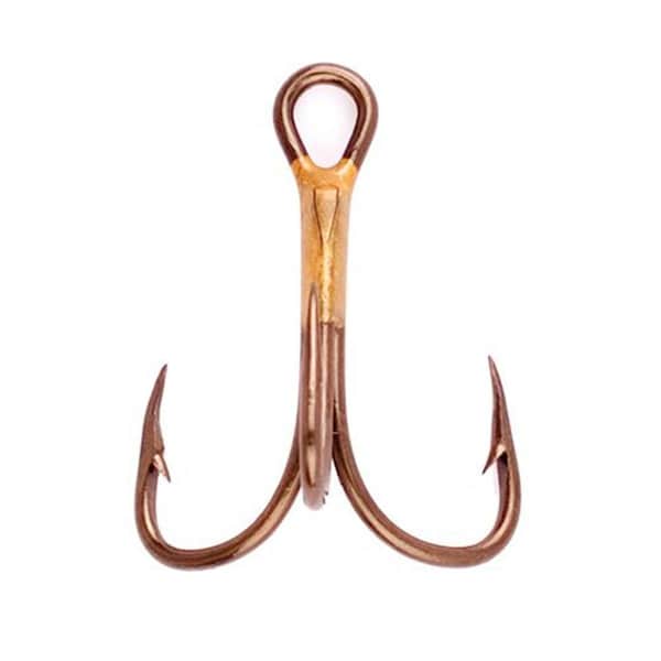 Olympian Athlete 2x Treble Regular Shank Curved Point Hook- Bronze - Size 2 - OL2962298