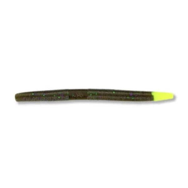 Yamamoto 5 in. Senko Green & Pumpkin Fishing Lure with Chartreuse Tail, 10PK - YAM-9-10-913