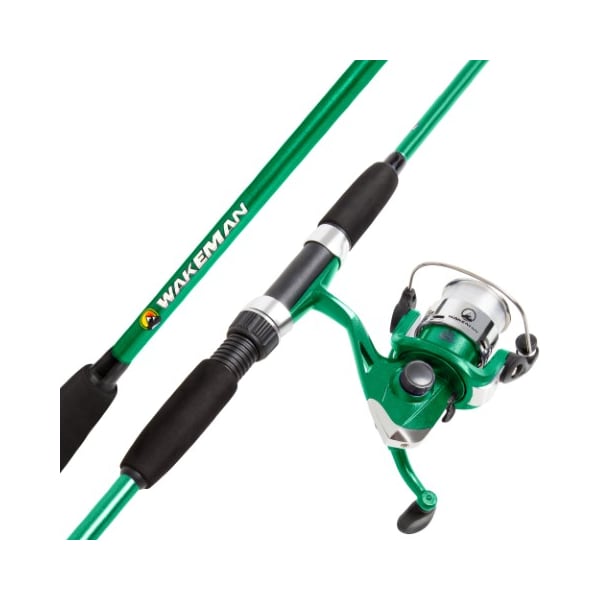 Leisure Sports Fishing Rod and Reel Combo, Spinning Reel, Gear for Bass and Trout Fishing, Great for Kids, Green - 958638ILK