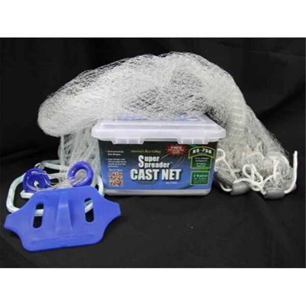 Fitec RS750 White Nylon Super Spreader Cast Net 3'x1/4mesh  3/4 lb wt - 11030