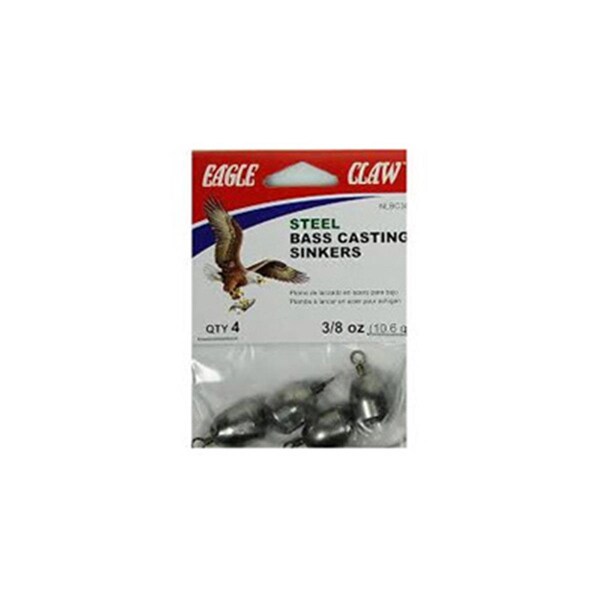 Big Rock Sports 0.375 oz Non-Lead Steel Bass Casting Sinker, 4PK - BI572077