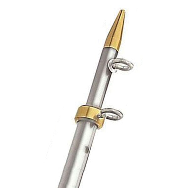 Taco Marine TACO Marine OT-0441VEL15 Aluminum Tele-Outrigger Pole - 1-1/8" x 15', Silver/Gold - OT-0441VEL15