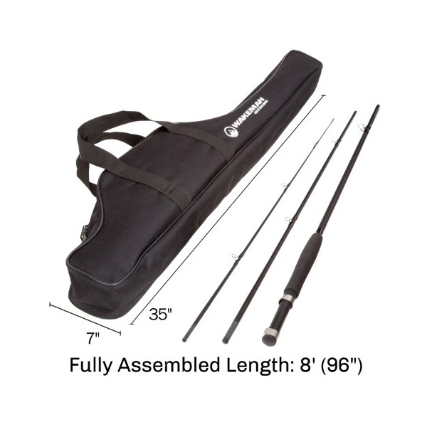 Leisure Sports Fishing Rod Combo Kit, Fishing Line and Carrying Case, Spinning Reel, Fly Fishing, for All Ages(Black) - 210176PMJ