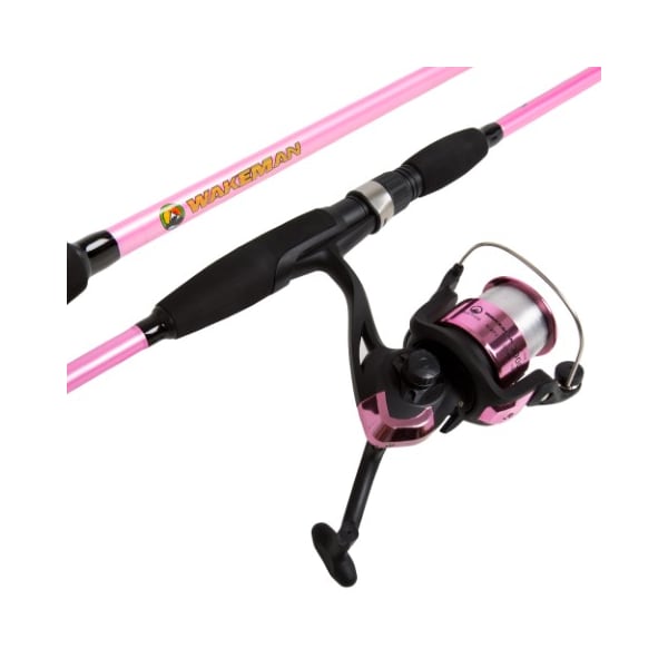 Leisure Sports Fishing Rod and Reel Combo, Spinning Reel Pole, Gear for Bass, Trout Fishing, Pink, Strike Series - 892818FUS