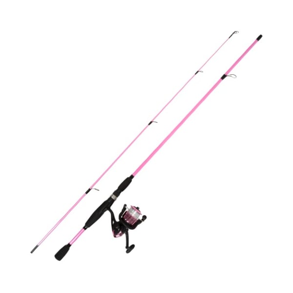 Leisure Sports Fishing Rod and Reel Combo, Spinning Reel Pole, Gear for Bass, Trout Fishing, Pink, Strike Series - 892818FUS