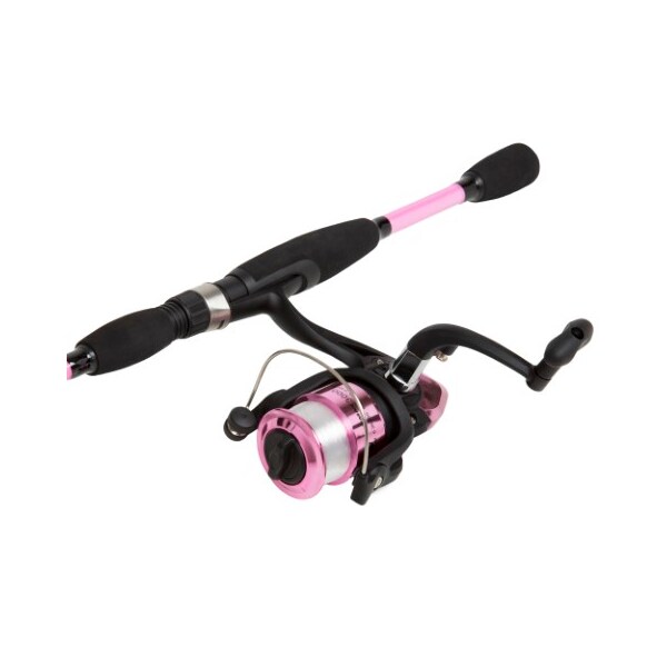 Leisure Sports Fishing Rod and Reel Combo, Spinning Reel Pole, Gear for Bass, Trout Fishing, Pink, Strike Series - 892818FUS