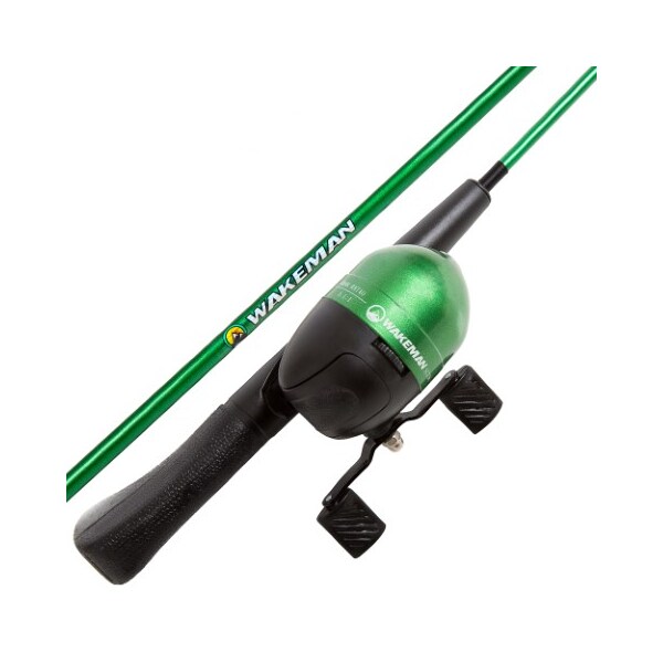 Leisure Sports Fishing Rod and Reel Combo with Tackle Set, Spincast Pole, Gear for Small Fish for Kids, Green - 211414OWR