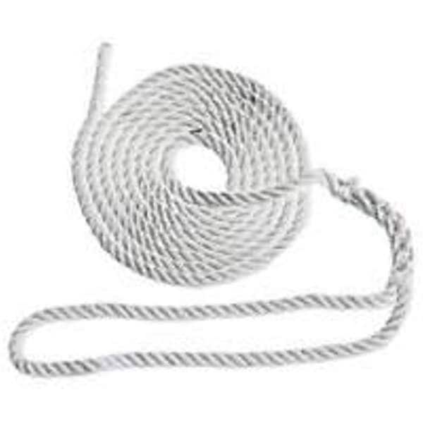 T-H Marine Supplies 0.375 in. x 15 ft. White Dock Line with 12 in. Eye - 52809