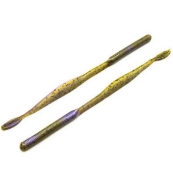 V&M 9 in. Green & Pumpkin - Purple Haze Straight Wild Worm Fishing Lure, 8PK - SWWGPPH8