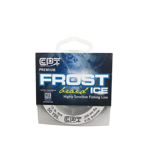 Clam Pro Tackle CPT Frost Line Braid - 8lb - 3lb Dia - Smoke - 50 Yard - 10997