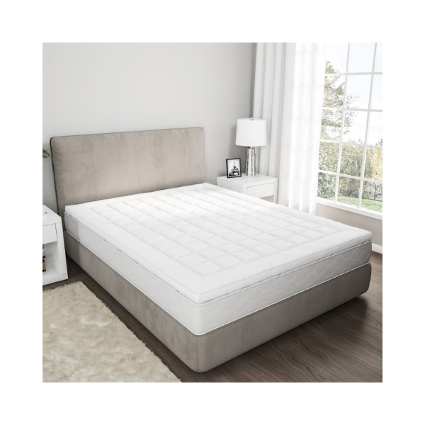 Hastings Home Down Alternative Mattress Topper, 3" Gusset Hypoallergenic Fiber Filled Pillowtop for Cushion, King - 107746GKO
