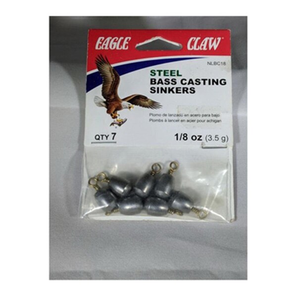 Big Rock Sports 0.125 oz Non-Lead Steel Bass Casting Sinker, 7PK - 256862
