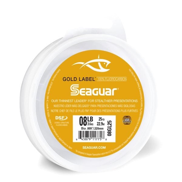 Seaguar 8 lbs x 25 Yard Gold Label Fluorocarbon Leader - 08GL25