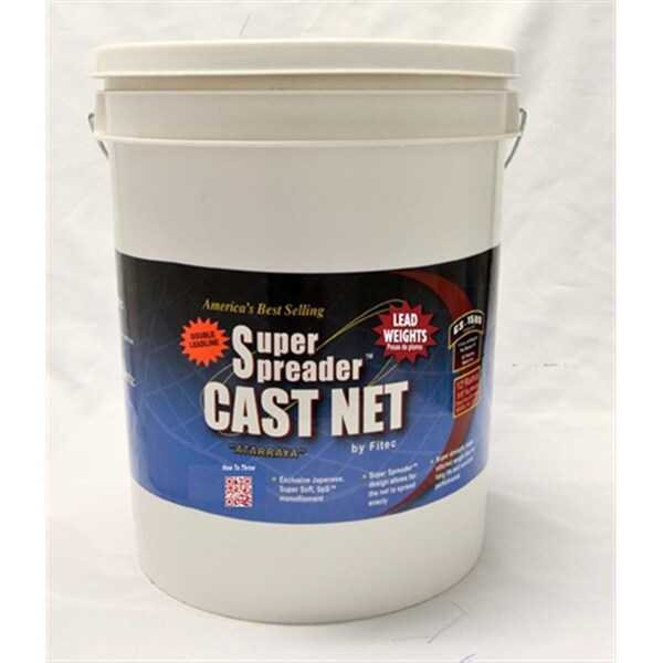 Fitec GS1500 Ultra Spreader Cast Net 8'x1/4 Mesh  Clear  Lead  1.5 lb wt - 10980