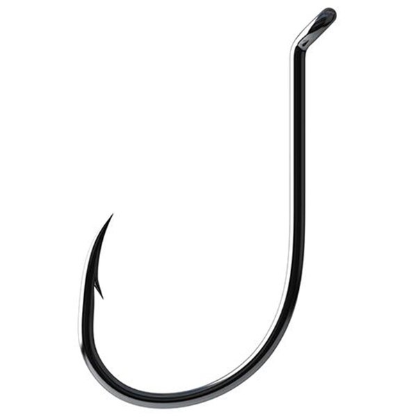Olympian Athlete Lazer Octopus Long Shank Offset Up Eye Hook- Platinum Black - Size 1 - OL2980256