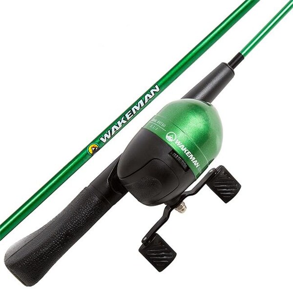 Wakeman Wakeman 80-FSH1000 Spincast Fishing Pole & Gear for Fishing Rod-Reel Combo with Tackle Set; Green - 80-FSH1000