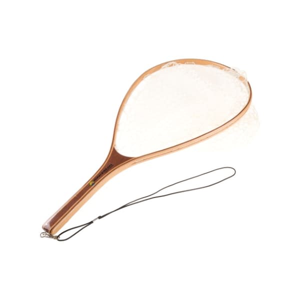 Leisure Sports Landing Fly Fishing Net Equipment, Clear Rubber Mesh, Wooden Handle Angler Tool for Catch and Release - 330297HXR