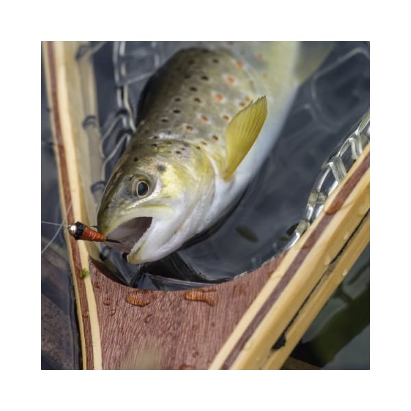 Leisure Sports Landing Fly Fishing Net Equipment, Clear Rubber Mesh, Wooden Handle Angler Tool for Catch and Release - 330297HXR