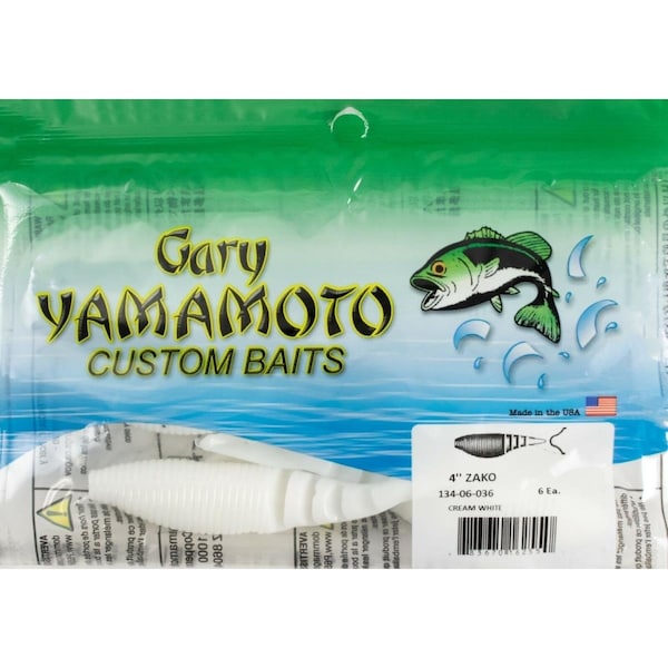 Alegria 4 in. Zako Cream White Fishing Lure, 6PK - AL3511074