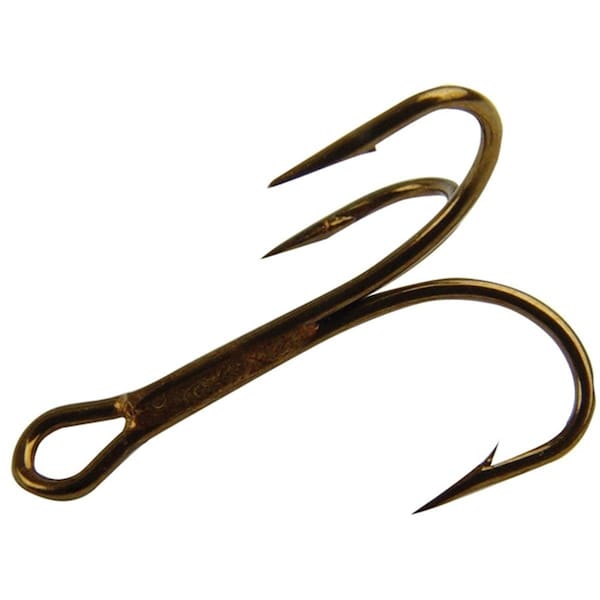 Green Arrow Equipment 3551BR-7 by 0-25 Bronze Ringeye Sport Treble Hooks, Size 7 by 0, 25PK - GR2966822