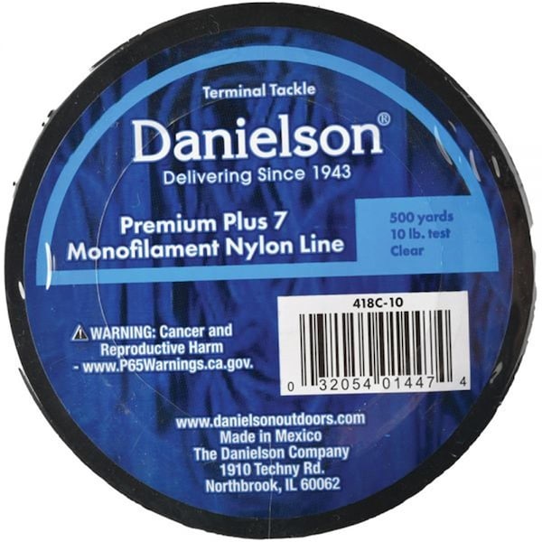 Danielson 10 lbs Nylon Monofilament Fishing Line, Clear - 530508