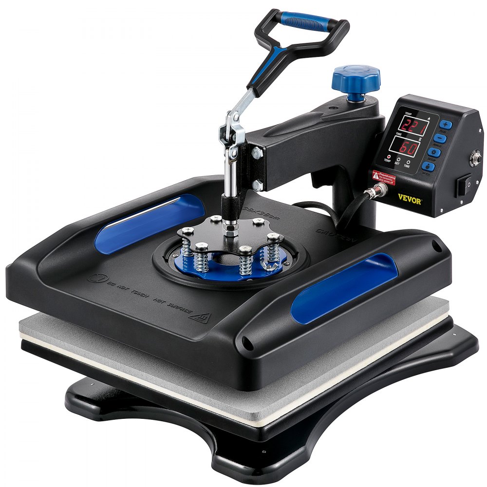 VEVOR Heat Press Machine, 15 x 15 Inches, Fast Heating, 360 Swing Away Digital Sublimation T-Shirt Vinyl Transfer Printer with Anti-Scald Surface, Canvas Bag, Pillow, Banner, ETL Listed, Blue - YTSYD1515110VUC8JV1
