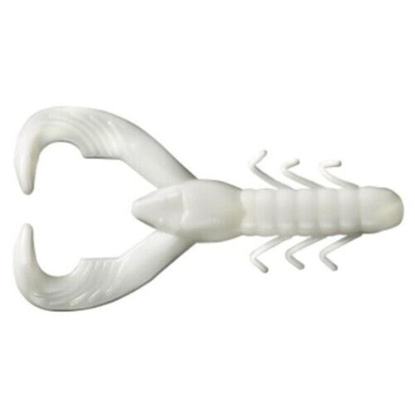 Yum 3.5 in. Christie Craw Bass Fishing Lure, White, 8PK - YCW327