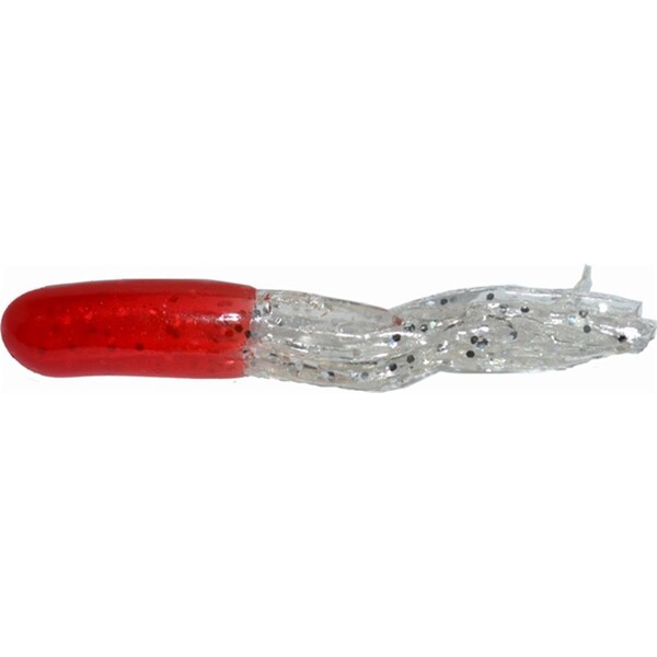 Bola 1.5 in. Crappie Tube, Red & Clear Sparkle, 10PK - BO2983063