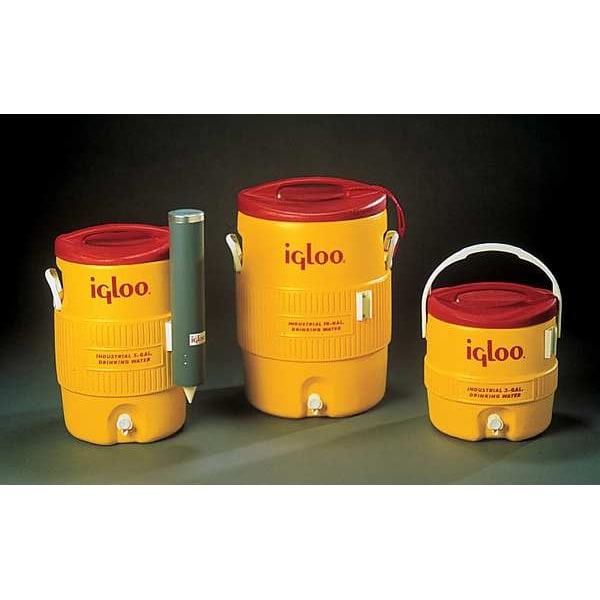 Igloo 3 gal Beverage Cooler/Dispenser, 13-1/2 in Dia, Up to 1 Day Ice Retention, Red/Yellow - 431