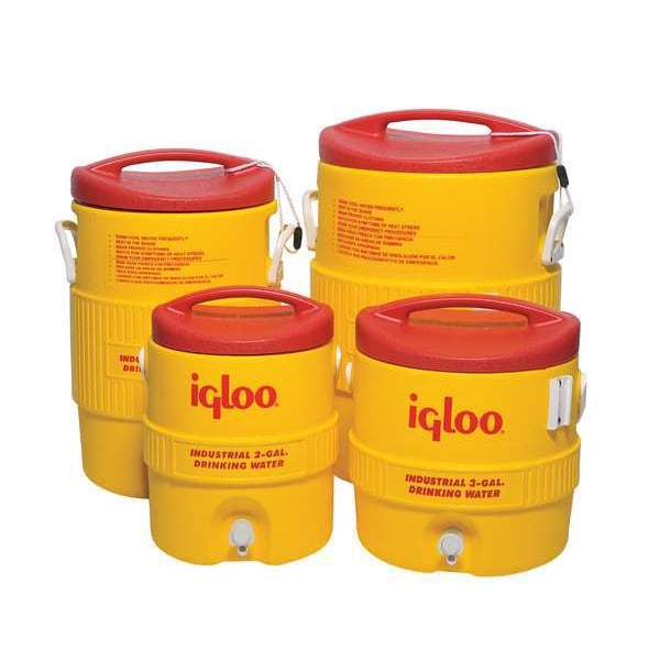 Igloo 5 gal Ultratherm Beverage Dispenser Cooler, 20-11/32 in Exterior H, Plastic, Red/Yellow - 48153