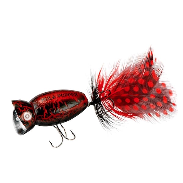 Arbogast 2 & 2 in. Black Death Hula Popper Fishing Lure - G761-535