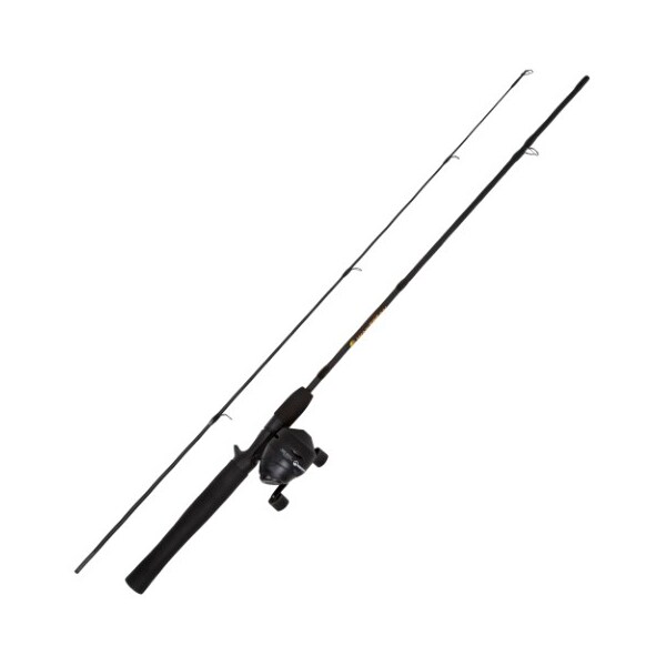 Leisure Sports Fishing Pole 64-Inch Fiberglass Stainless-Steel Rod and Pre-Spooled Reel Combo for Casting (Black) - 562822LJI