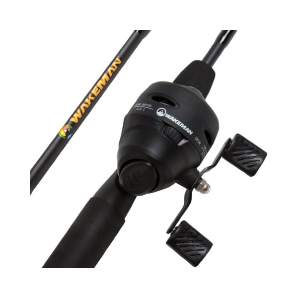 Leisure Sports Fishing Pole 64-Inch Fiberglass Stainless-Steel Rod and Pre-Spooled Reel Combo for Casting (Black) - 562822LJI