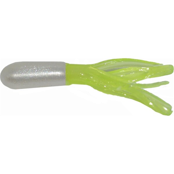 Bola 1.5 in. Crappie Tube, Pearl & Chartreuse, 10PK - BO2976993