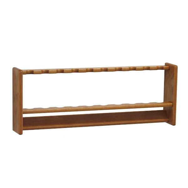Wooden Mallet Fishing 10 Rod Rack Medium Oak - PRF10MO