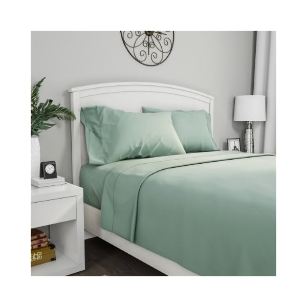 Hastings Home Brushed Microfiber 4-piece Bed Linens with Fitted, Flat Sheet, and 2 Pillowcases (Full, Sage Green) - 351341IGL