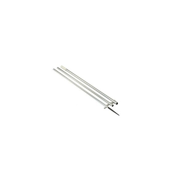 Lees Tackle 12' Mkii Bright Silver Pole W/ Black Spike 1 3/8" Od - AO8712CR