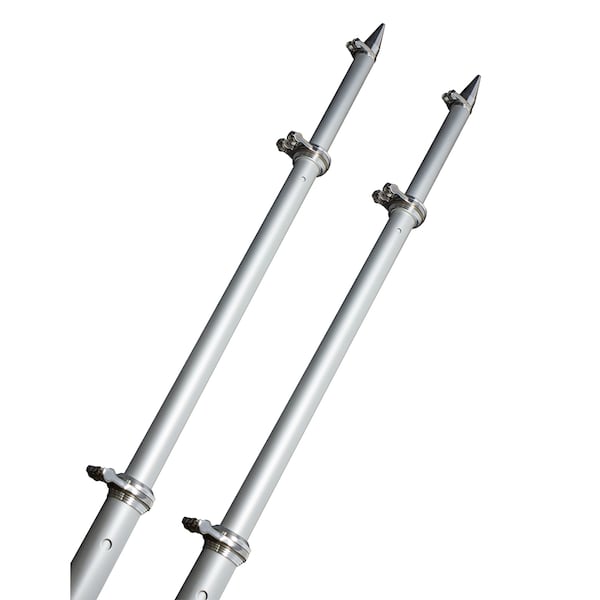 Taco Marine 18 Deluxe Outrigger Poles w/Rollers - Silver/Silver - OT-0318HD-VEL