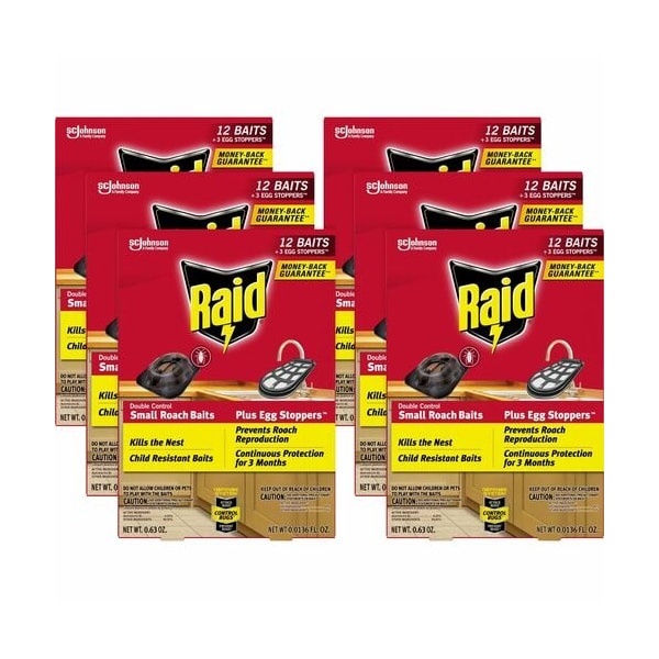 Sc Johnson Bait, f/Roaches, 12 Baits, 3 Egg Trays, 1 RD, 6PK - SJN334861CT