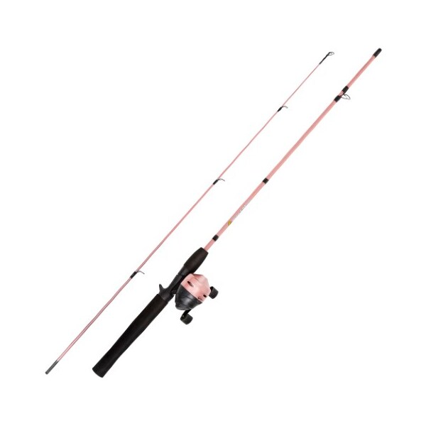 Leisure Sports Fishing Pole, 64-Inch Fiberglass and Stainless-Steel Rod, Pre-Spooled Reel Combo for Casting (Pink) - 743066FGN