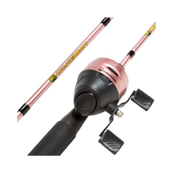 Leisure Sports Fishing Pole, 64-Inch Fiberglass and Stainless-Steel Rod, Pre-Spooled Reel Combo for Casting (Pink) - 743066FGN