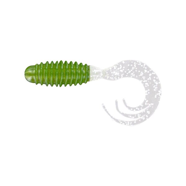 Big Bite Baits 2 in. Ring Triple Tip Grub Silver Frog Fishing Lure, 10PK - RTTG217