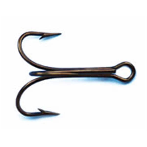 Mustad by 0 Duratin Ringeye Sport Treble Hook, Size 1, 25PK - 3551DT-10/0